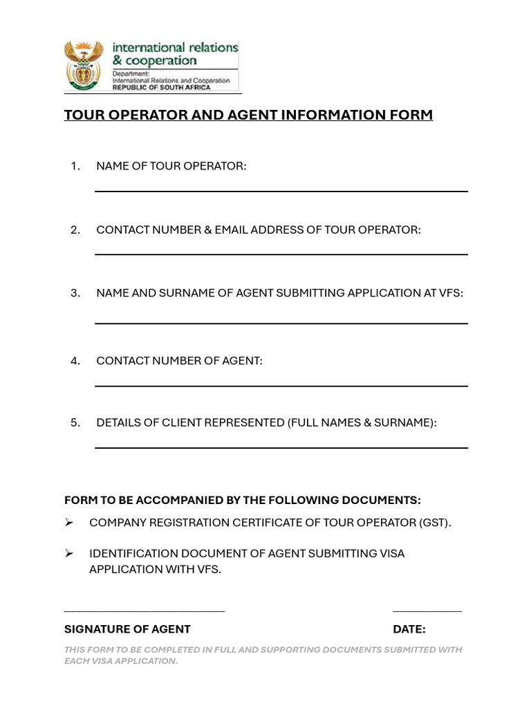 Agent Submission Form Tour Operator Photo Inspiration