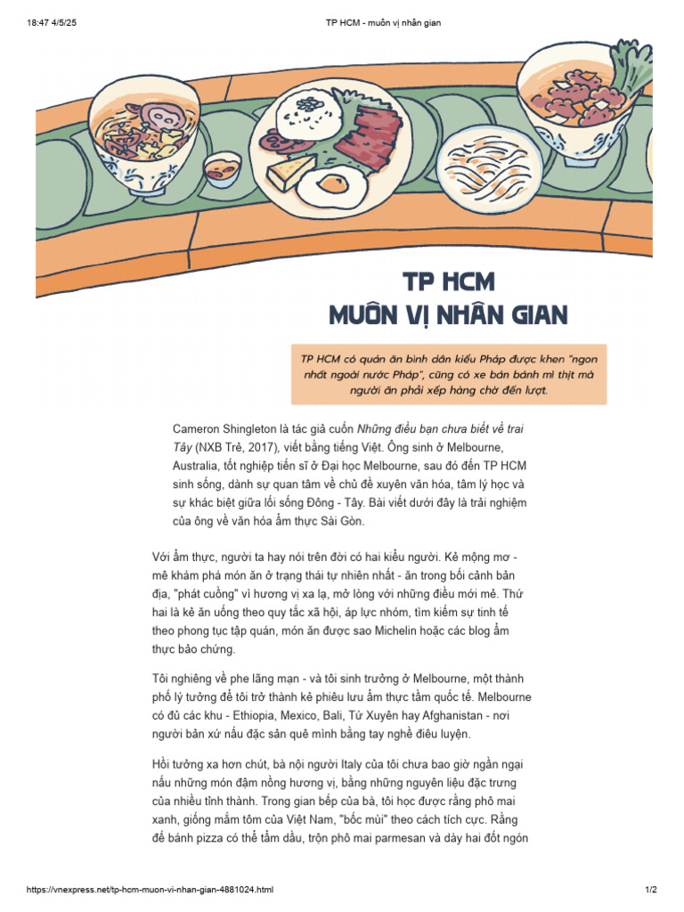 TP HCM - Muôn Vị Nhân Gian | PDF