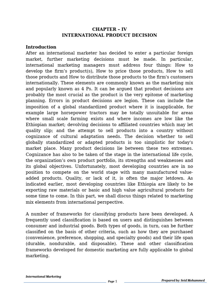 I.M Chapter IV - International Product Decision - 2 | PDF | Brand ...
