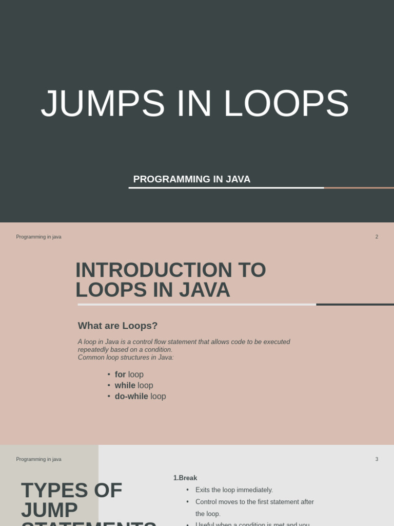 Java Loop Jump Statements Explained | PDF | Control Flow | Object ...