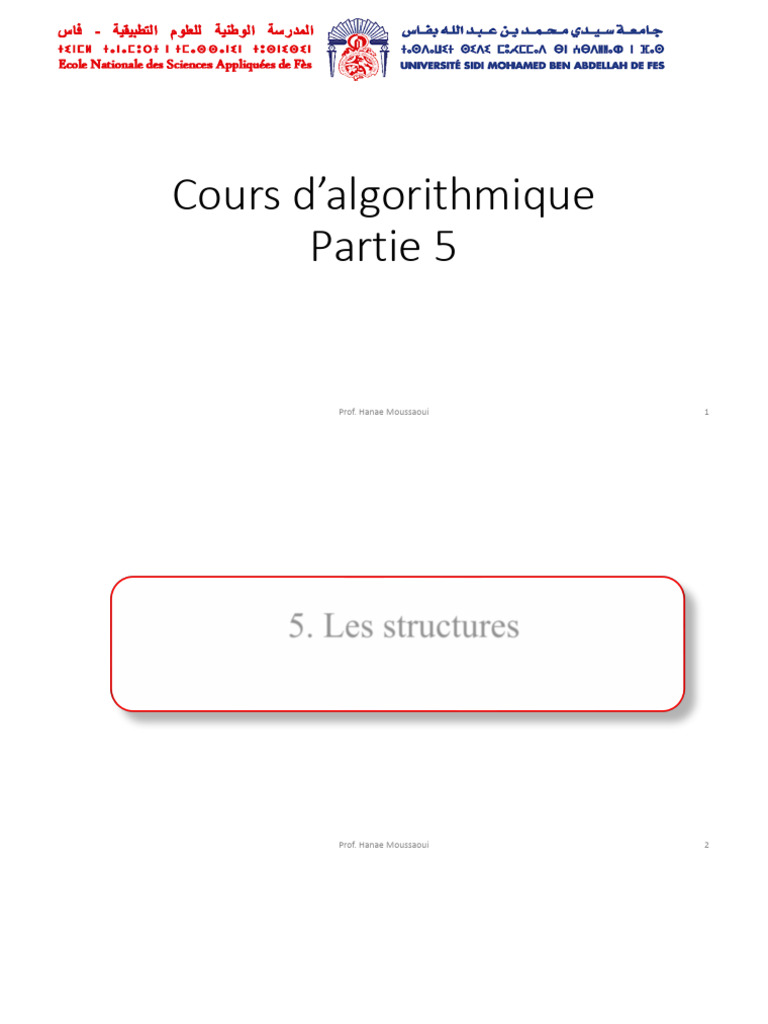 Structures en algorithmique : Étudiants et Points | PDF | Programmation ...