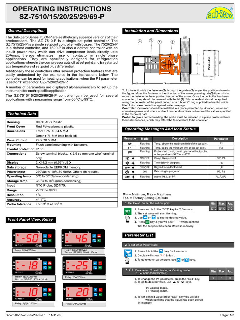 SZ-7510-P Controller Operating Manual | PDF | Mechanical Engineering ...