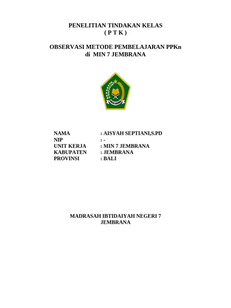 Observasi Pembelajaran PPKn di MIN 7 Jembrana | PDF
