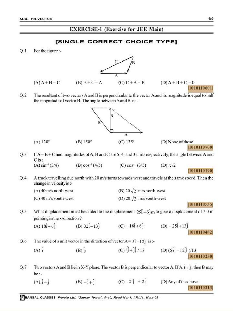 1.vectors worksheet (1) | PDF
