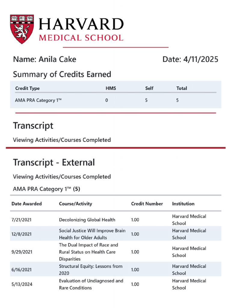 Transcript Viewing Activities/Courses Completed | PDF