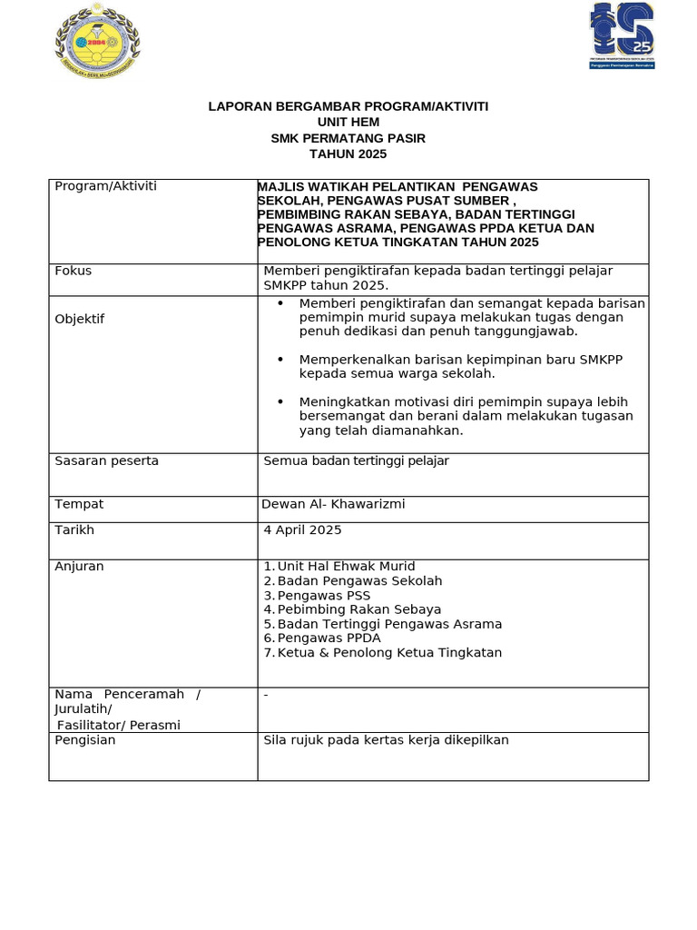 DOKUMENTASI Gamabar Majlis Watikah Pengawas | PDF