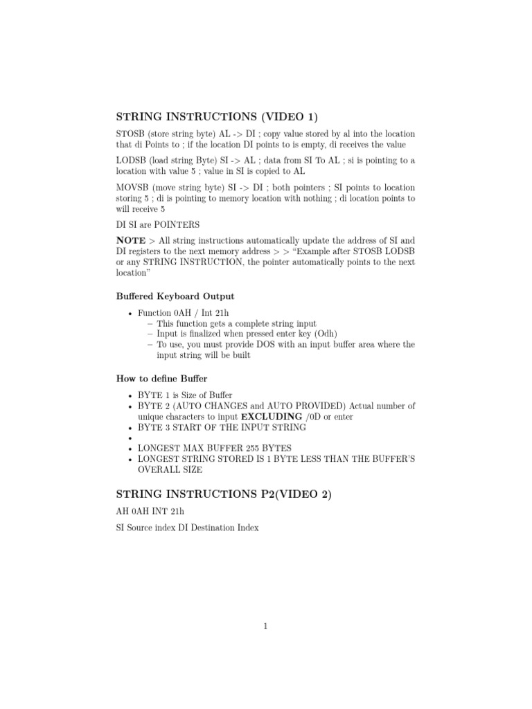 String Instructions (Video 1) | PDF