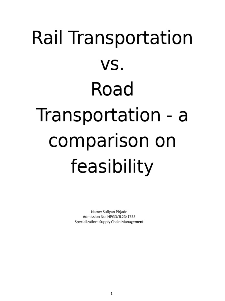 Rail Transportation Vs Road Transportation | PDF | Transport | Rail ...