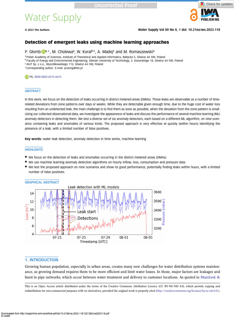 Machine Learning for Leak Detection PDF Applied Mathematics