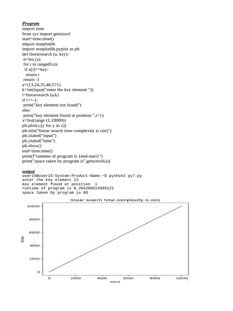 Linear Search Implementation in Python | PDF