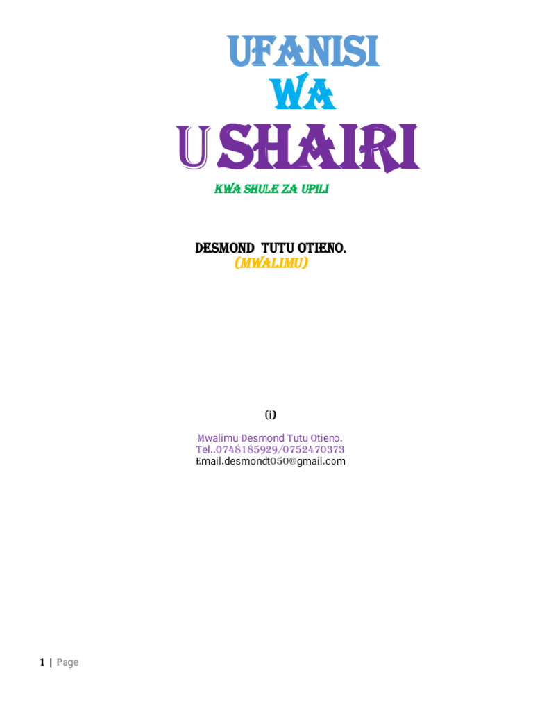 UFANISI USHAIRI BY DES - PDF - 603 | PDF