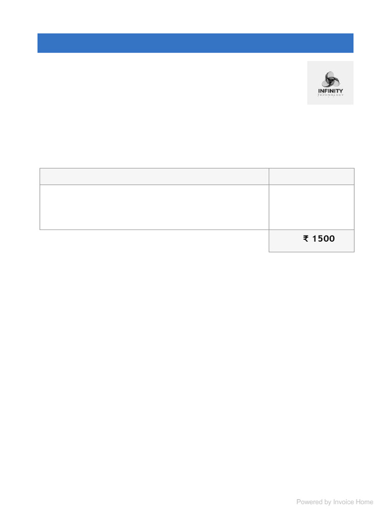 HDMI Splitter Invoice - Infinity Technology | PDF