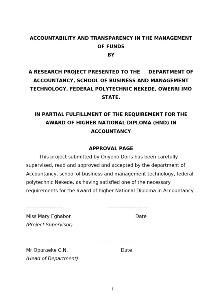Accountability and Transparency in Financial Management of Fund in ...