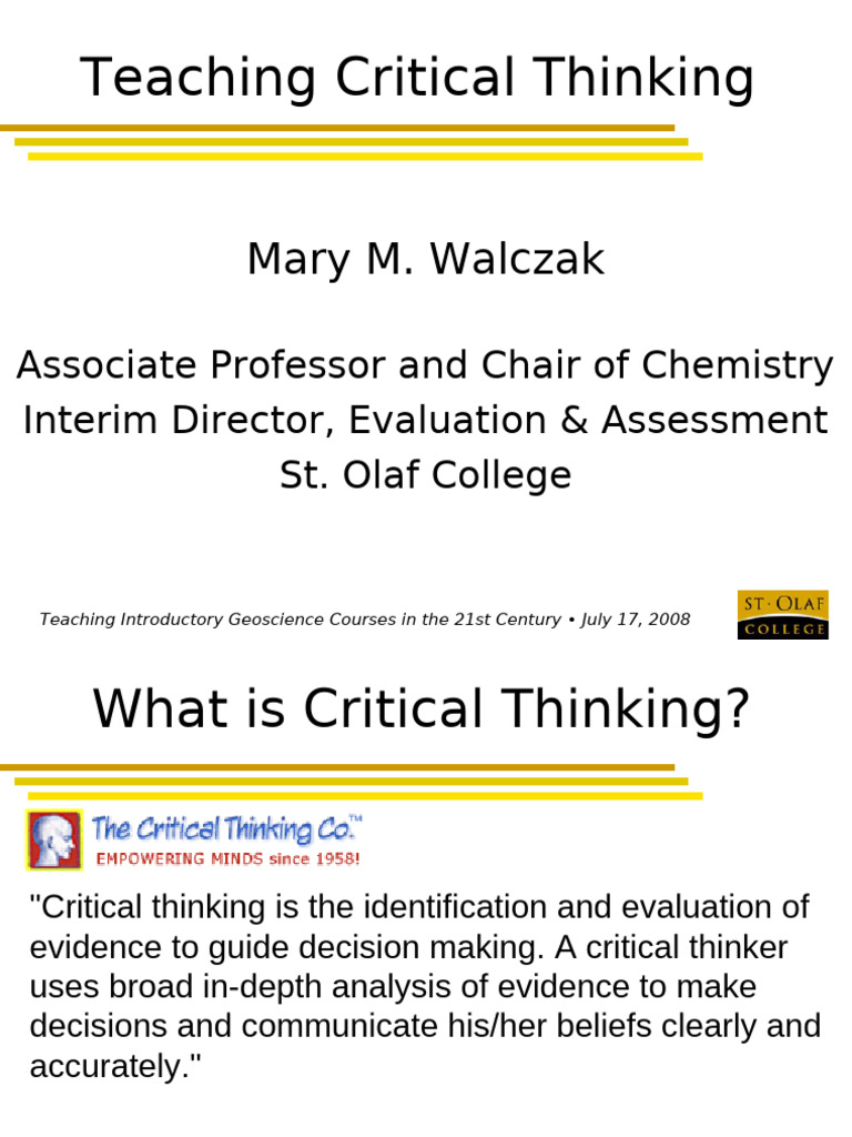Teaching Critical Thinking | PDF | Influenza | Critical Thinking