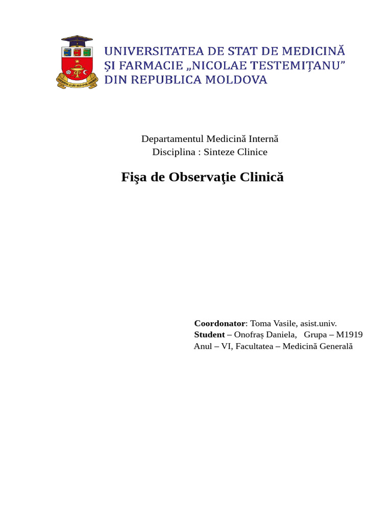 Fisa Pacient | PDF
