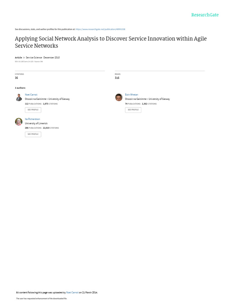 Service Innovation via Social Network Analysis | PDF | Innovation ...