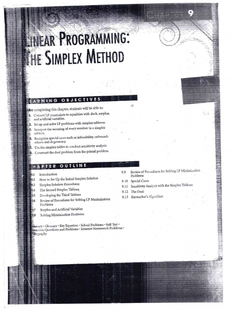 Ch07 - Linear Programing Simplex | PDF
