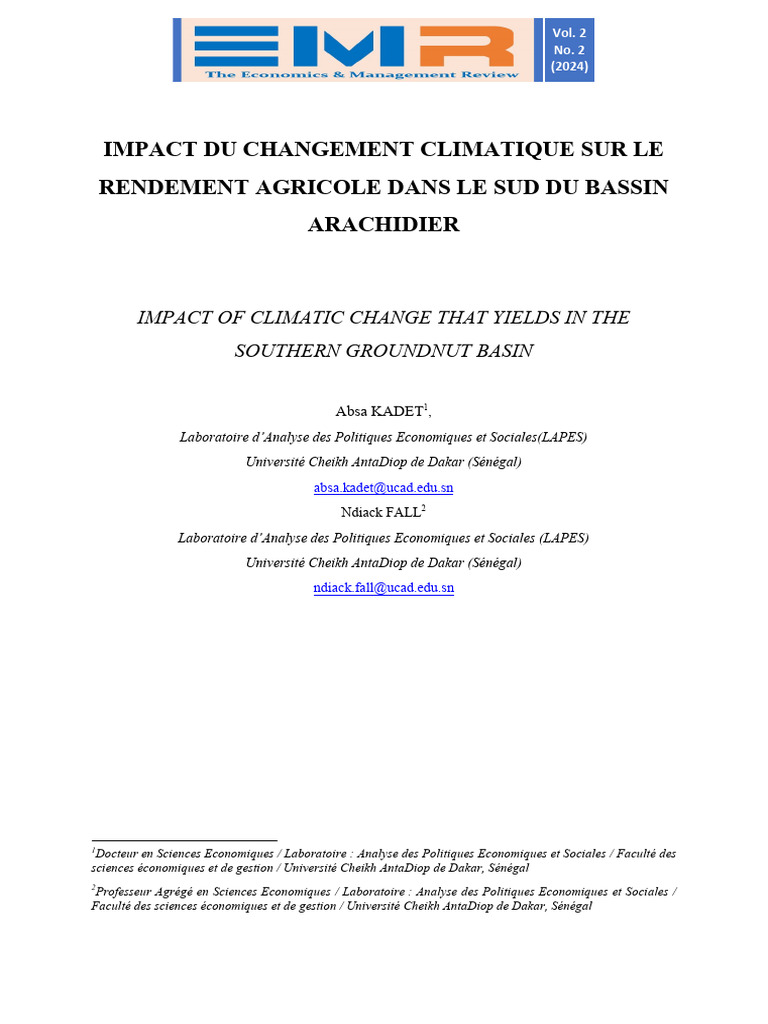 Impact du Changement Climatique sur l'Agriculture | PDF | Agriculture ...