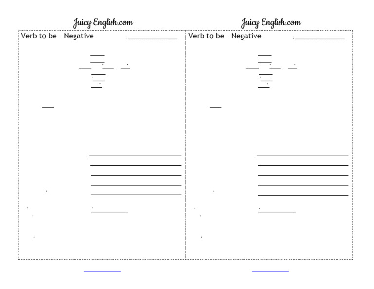 30 Verb To Be - Negative Form | PDF | Morphology | Linguistics