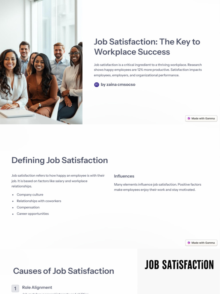 Boosting Job Satisfaction for Success | PDF | Job Satisfaction | Employment