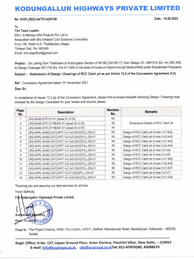 RCC Catch Pit Reinforcement Plan | PDF | Road Transport