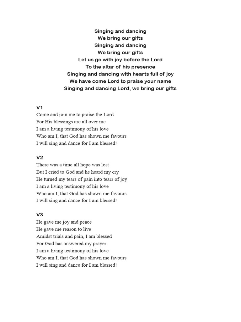 Singing and Dancing | PDF