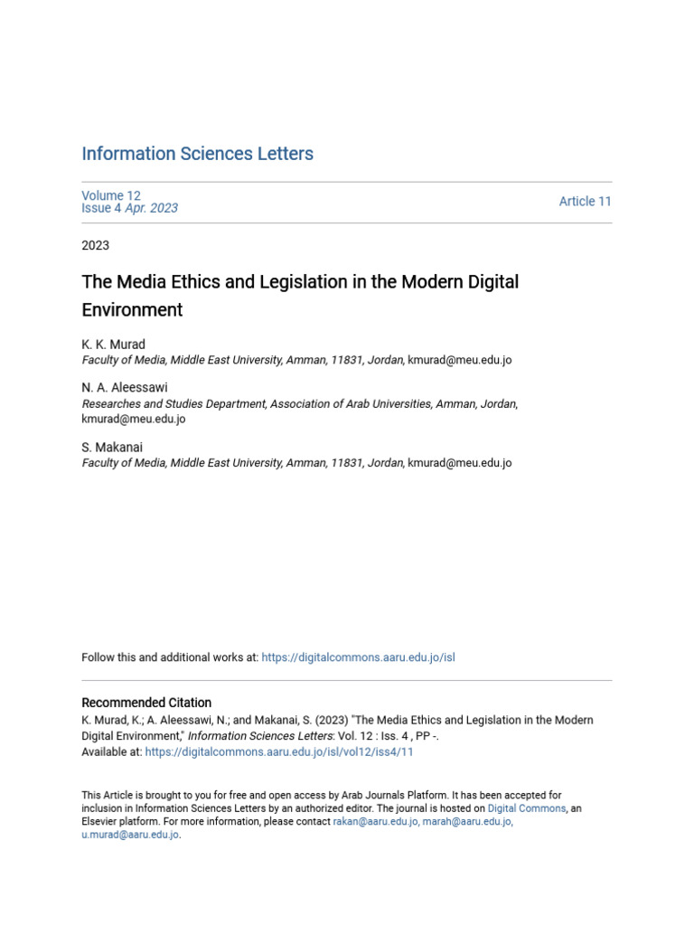 Media Ethics in the Digital Age | PDF