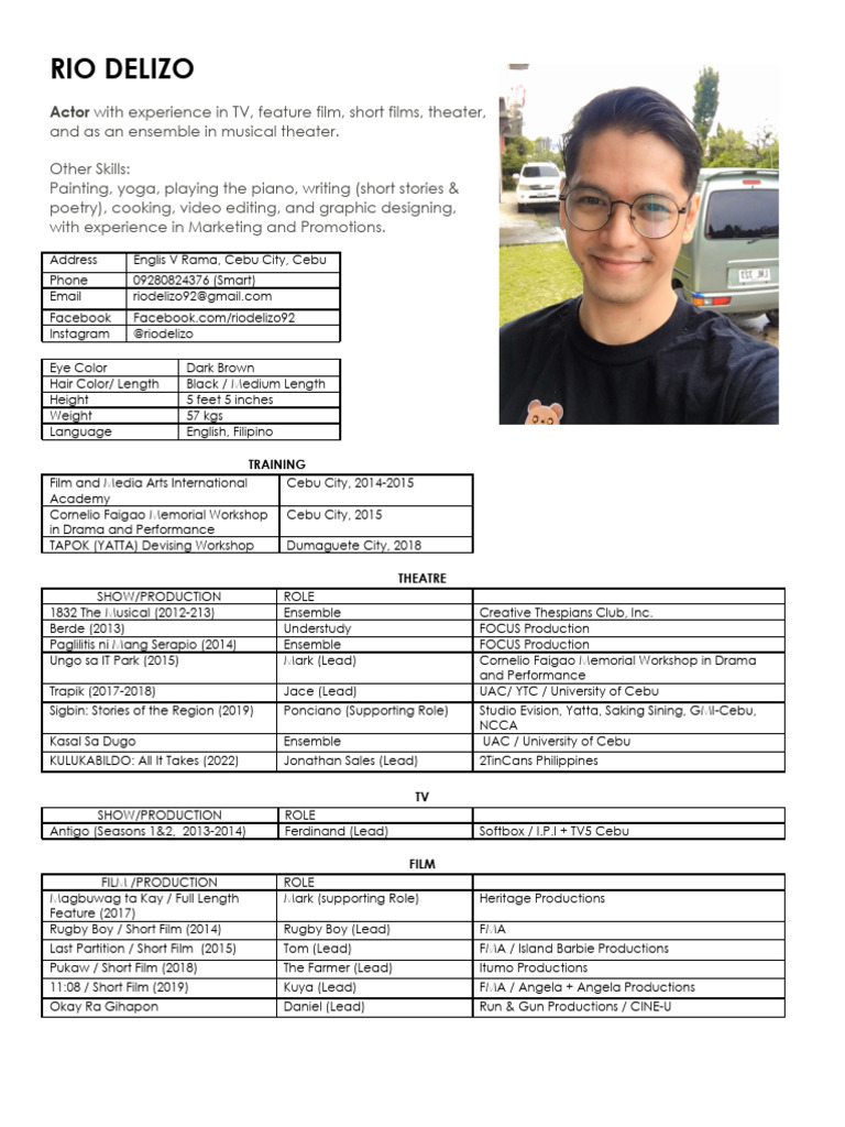 Sample Actors-Profile | PDF