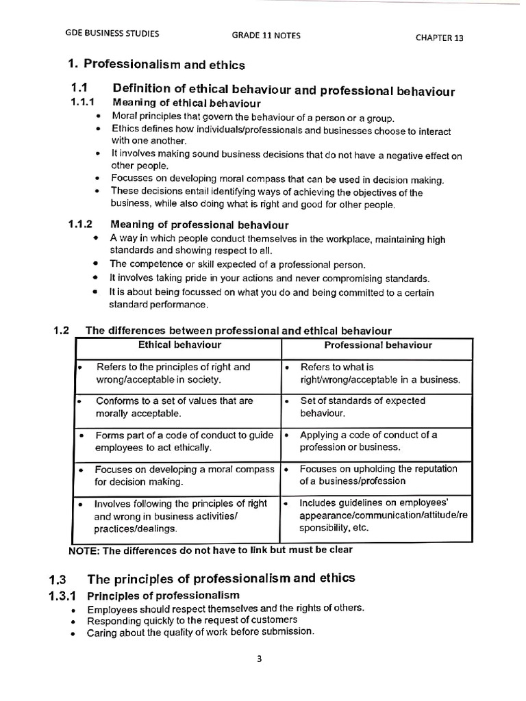 Professionalism and Ethics | PDF