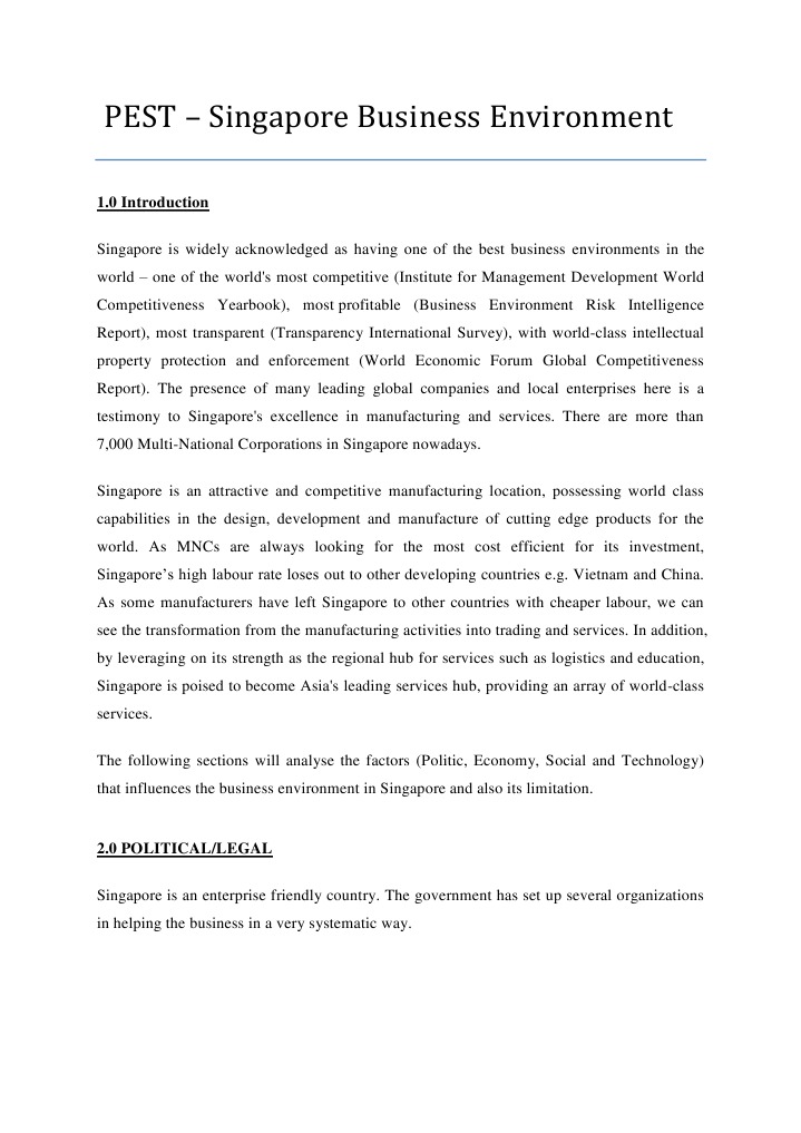 Pest singapore business environment pdf singapore world politics