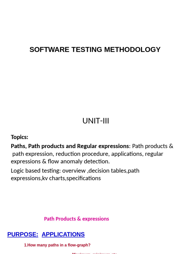 Path Products and Expressions in Testing | PDF | Boolean Algebra ...
