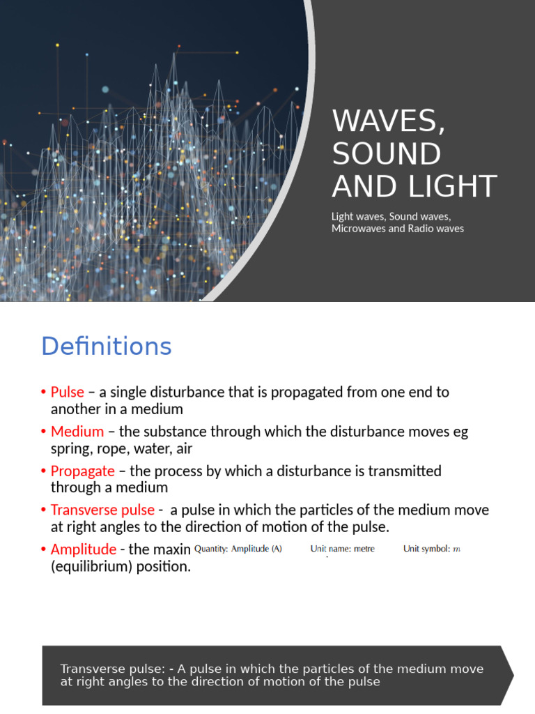 WAVES, SOUND AND LIGHT 1 of 2 | PDF