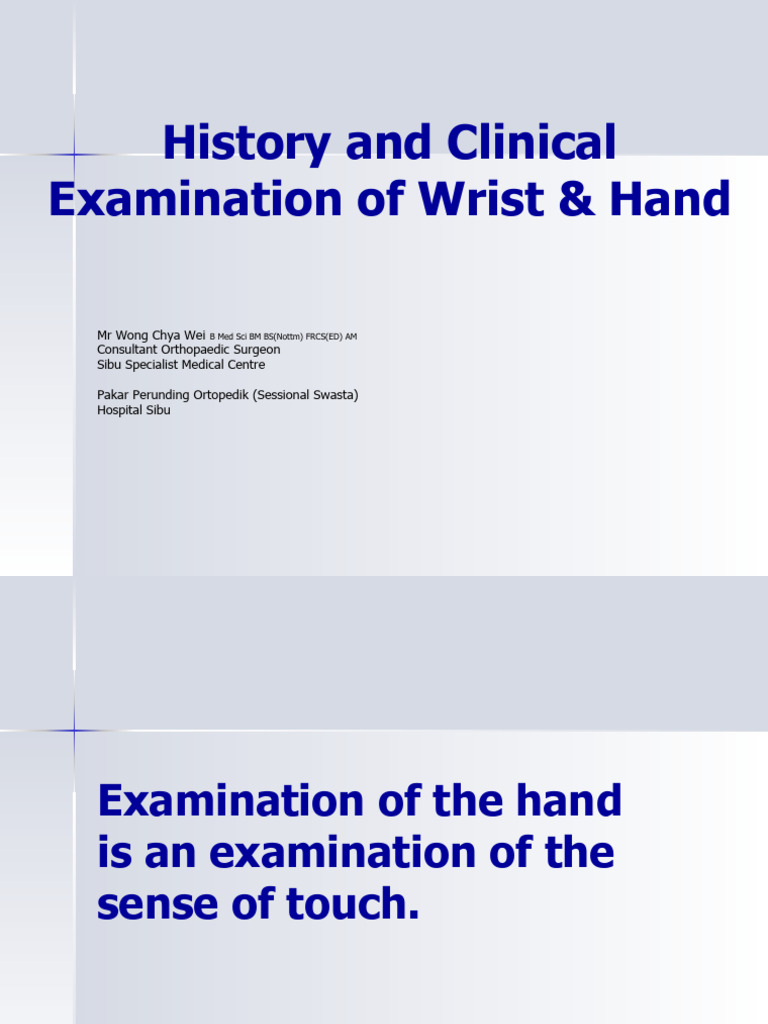 Exam of Wrist & Hand Note | PDF | Anatomical Terms Of Motion | Hand