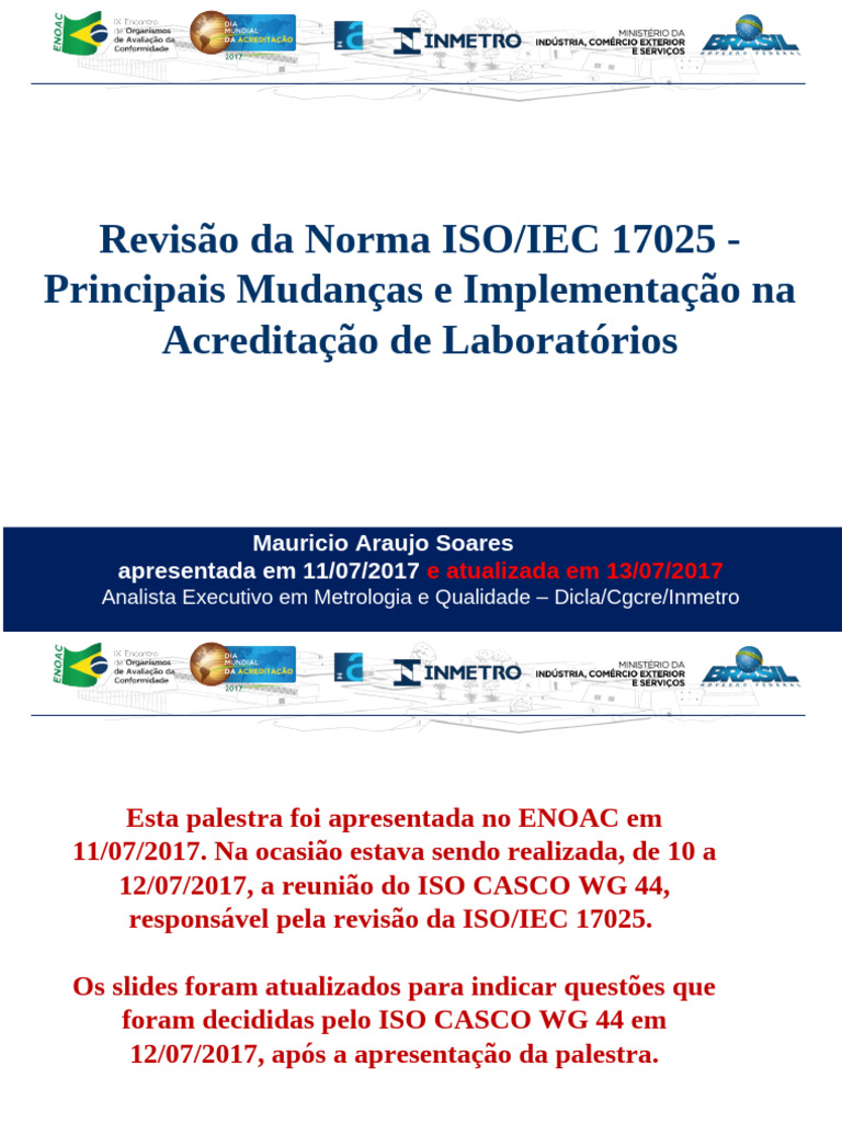 Mudanças na ISO/IEC 17025: 2017 | PDF