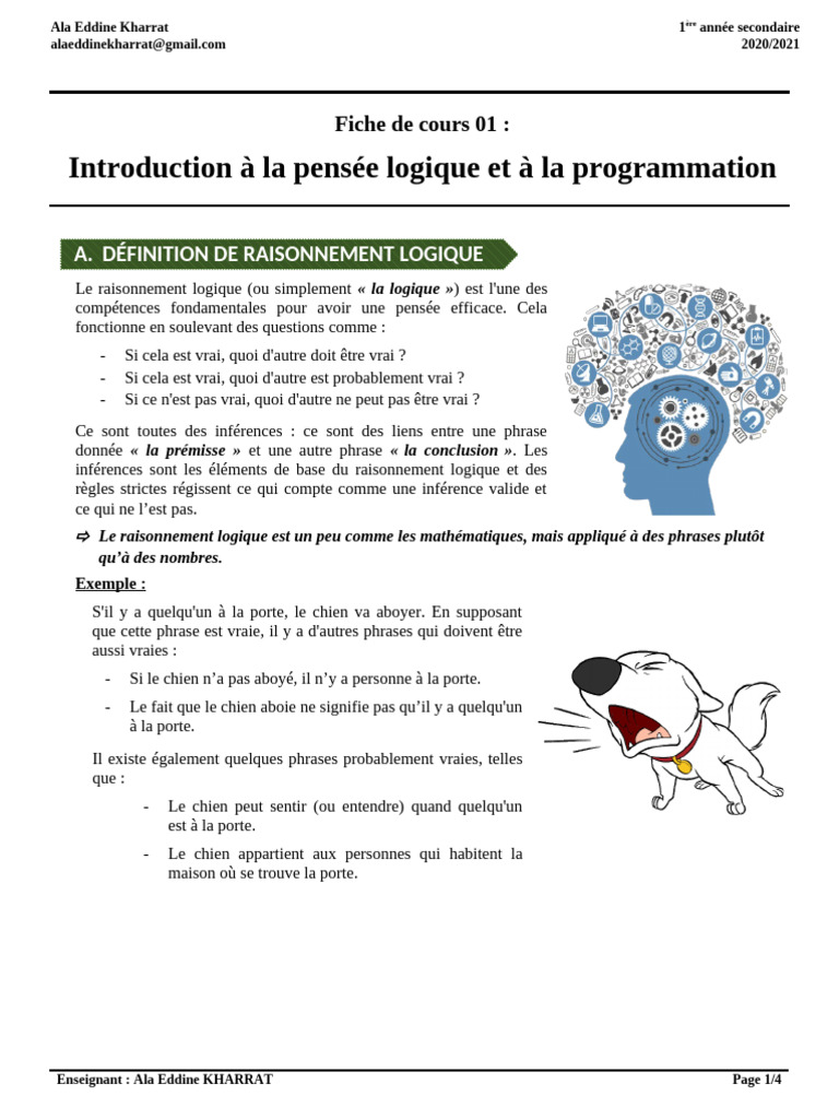 Introduction à la pensée logique et programmation | PDF | Programmation ...