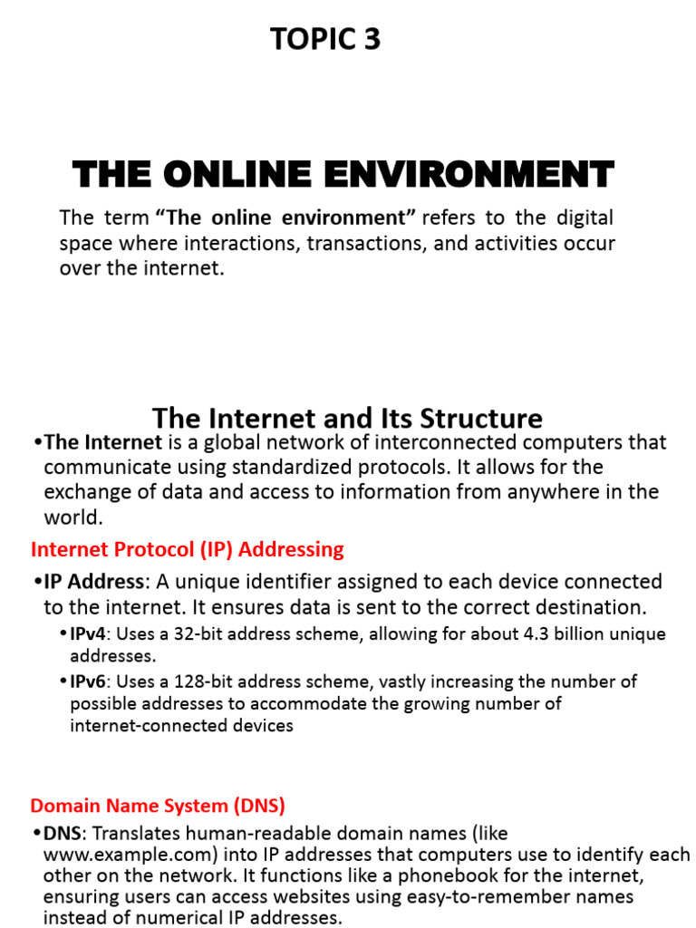UNIT 1 Topic 3 The Online Environment | PDF | Cloud Computing | World ...