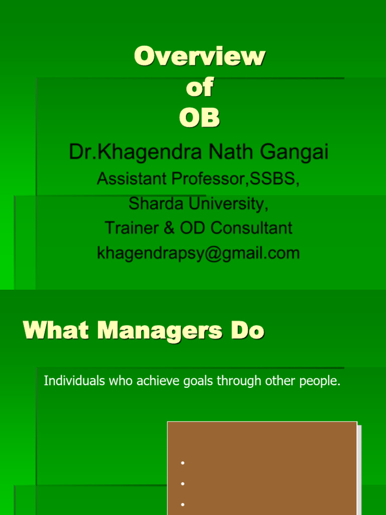 Unit-1 Introduction To OB | PDF | Organizational Behavior | Job ...