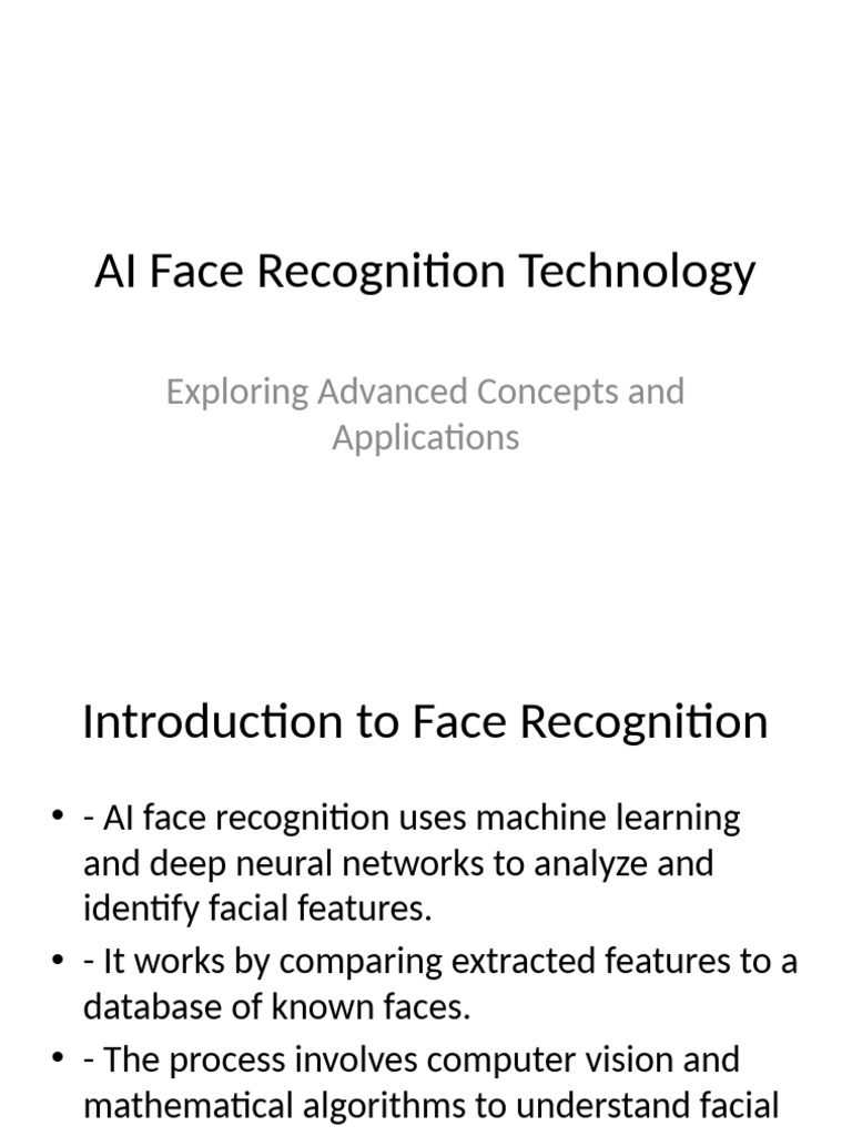 AI Face Recognition: Concepts & Applications | PDF | Artificial ...
