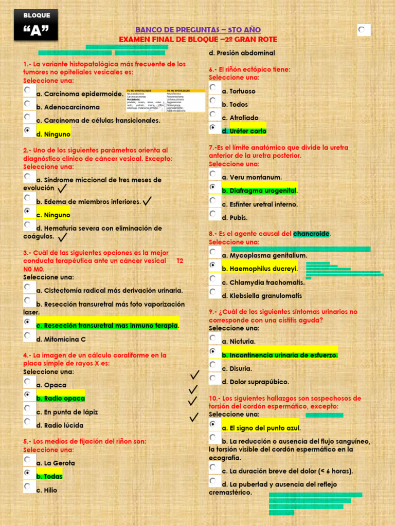 Examen de Final de Rote-Bloque A | PDF | Medicina CLINICA ...