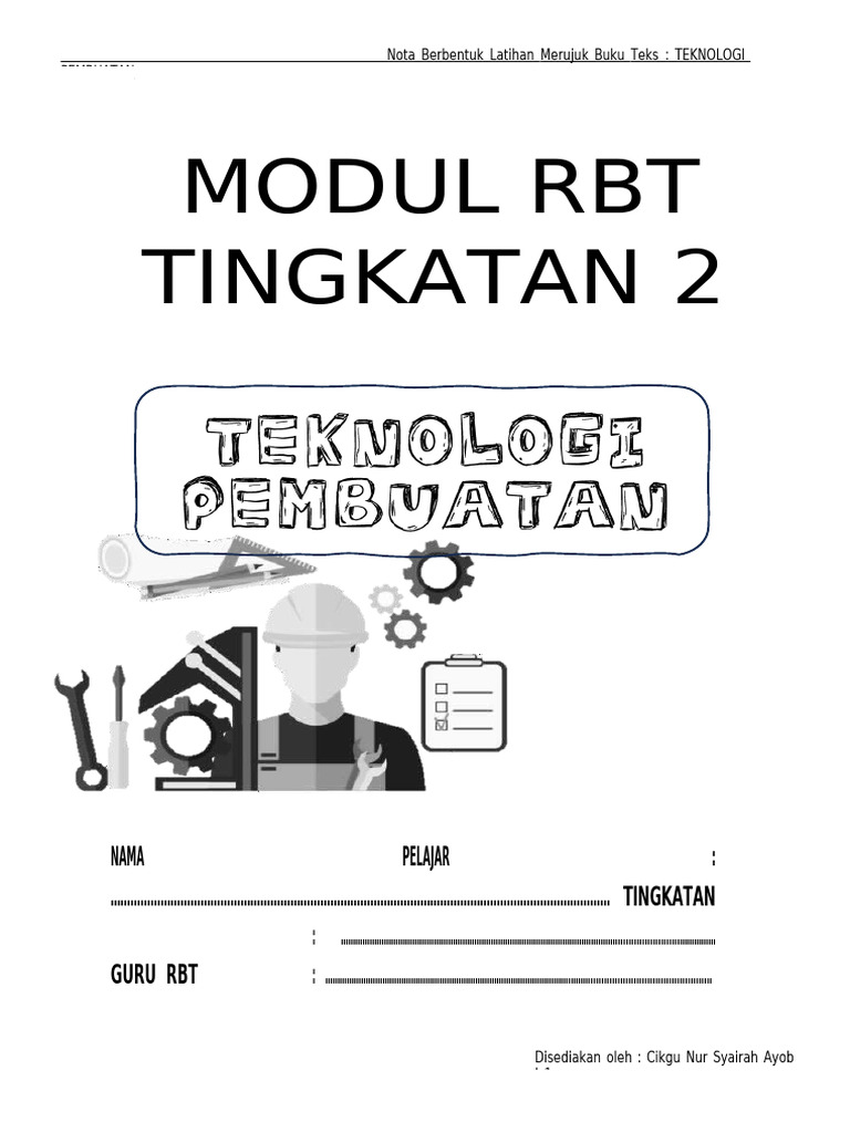 Teknologi Pembuatan RBT Tingkatan 2 | PDF