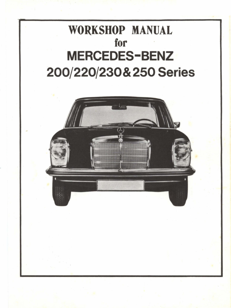 W114 メルセデスベンツ　取説　230 280ce Mercedes W 114 Series Owner/Service Manual Directory