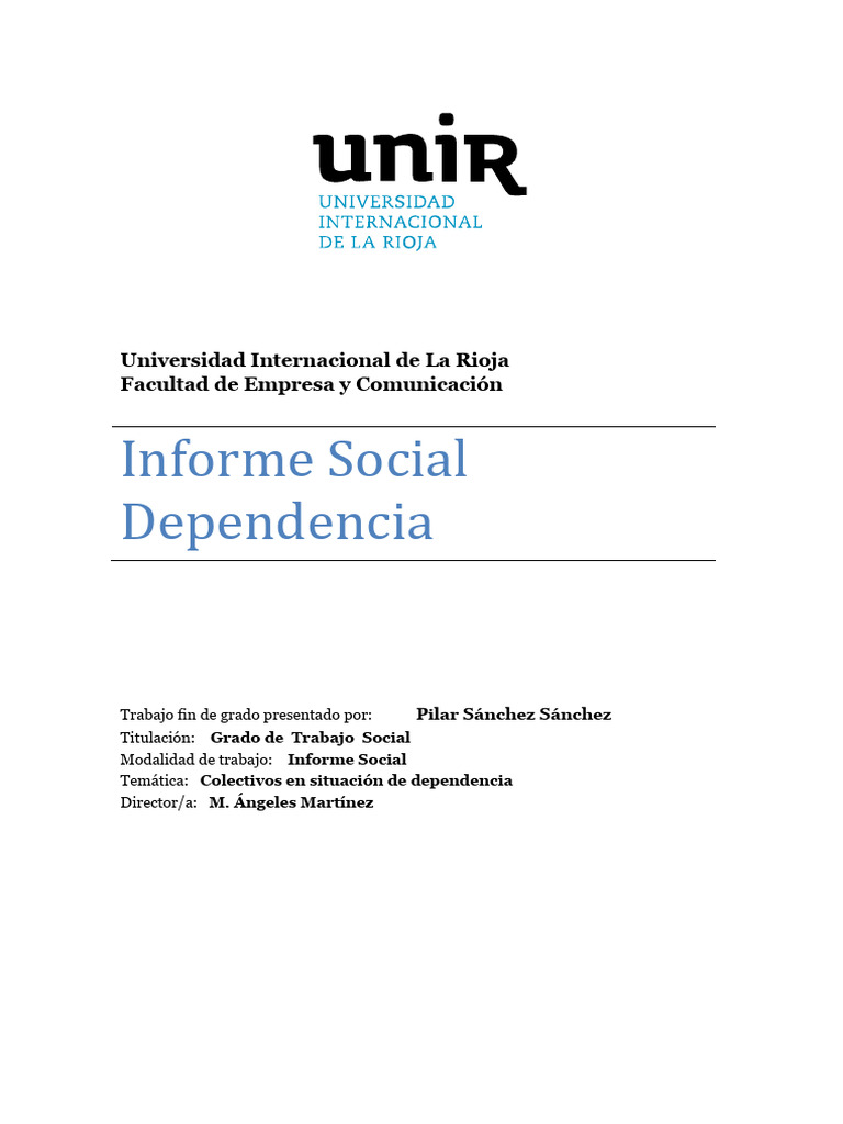 Sanchez Sanchez, Pilar Informe | PDF | Trabajo Social | Invalidez