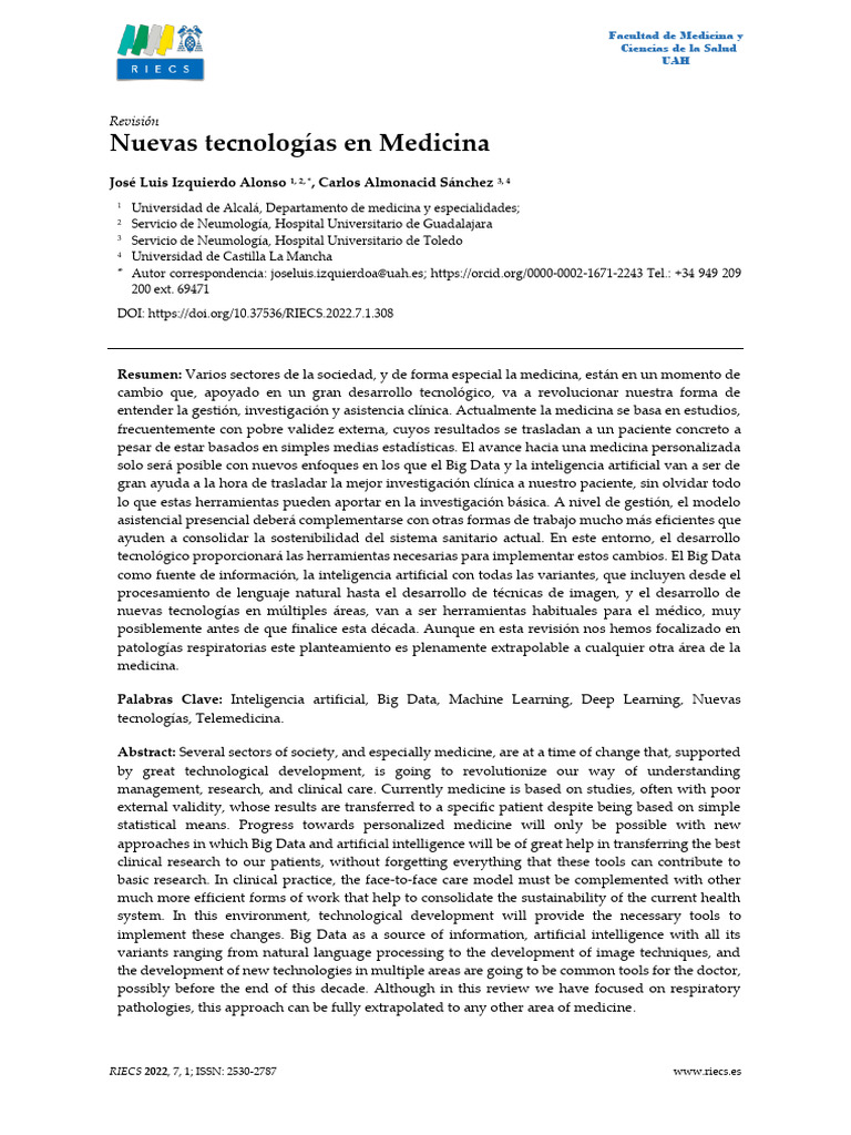 Nuevas Tecnologías en Medicina y Salud | PDF | Cuidado de la salud ...
