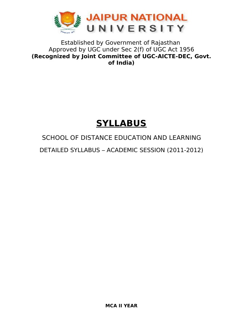 MCA Syllabus Updated | PDF | Pl/Sql | C Sharp (Programming Language)