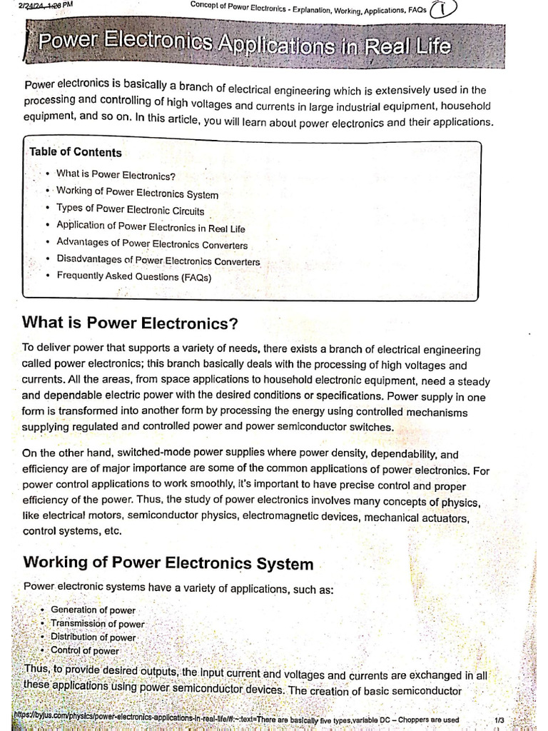 Mte342-Introduction to Power Electronics,Speed and Torgue Control | PDF
