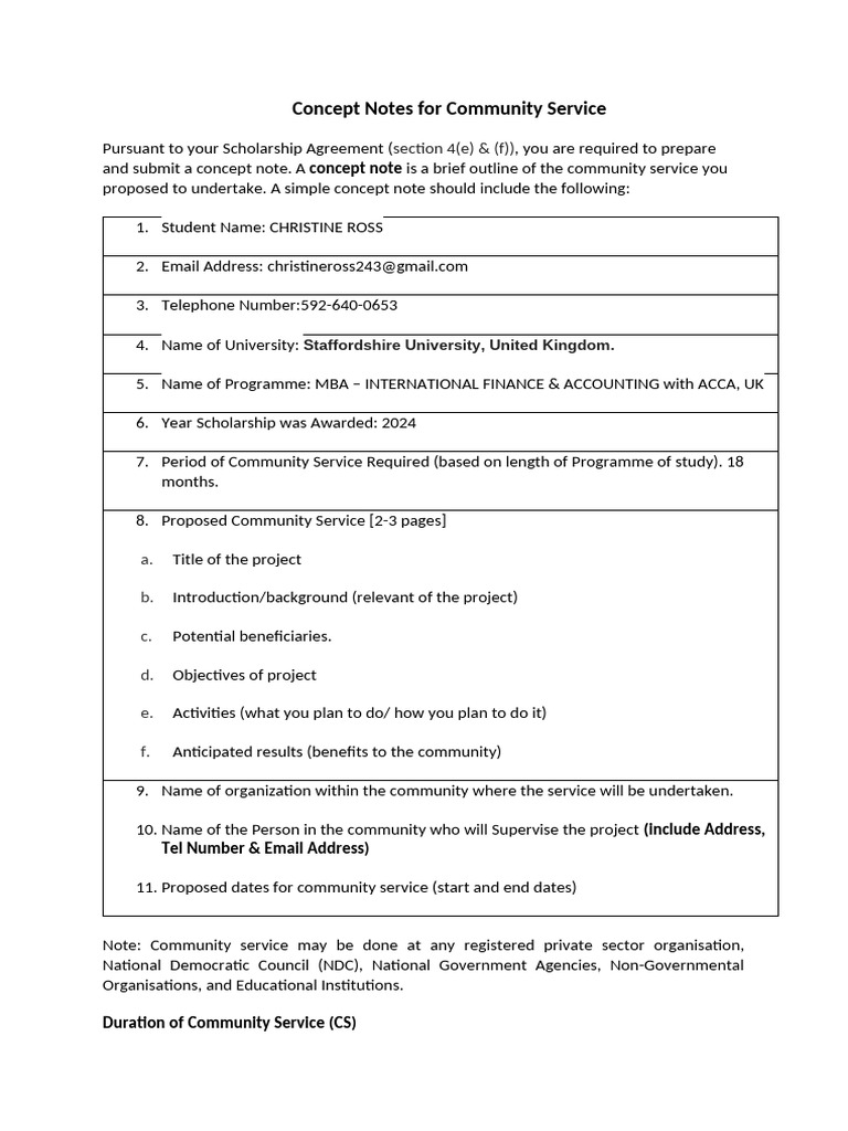 Template For Concept Notes | PDF