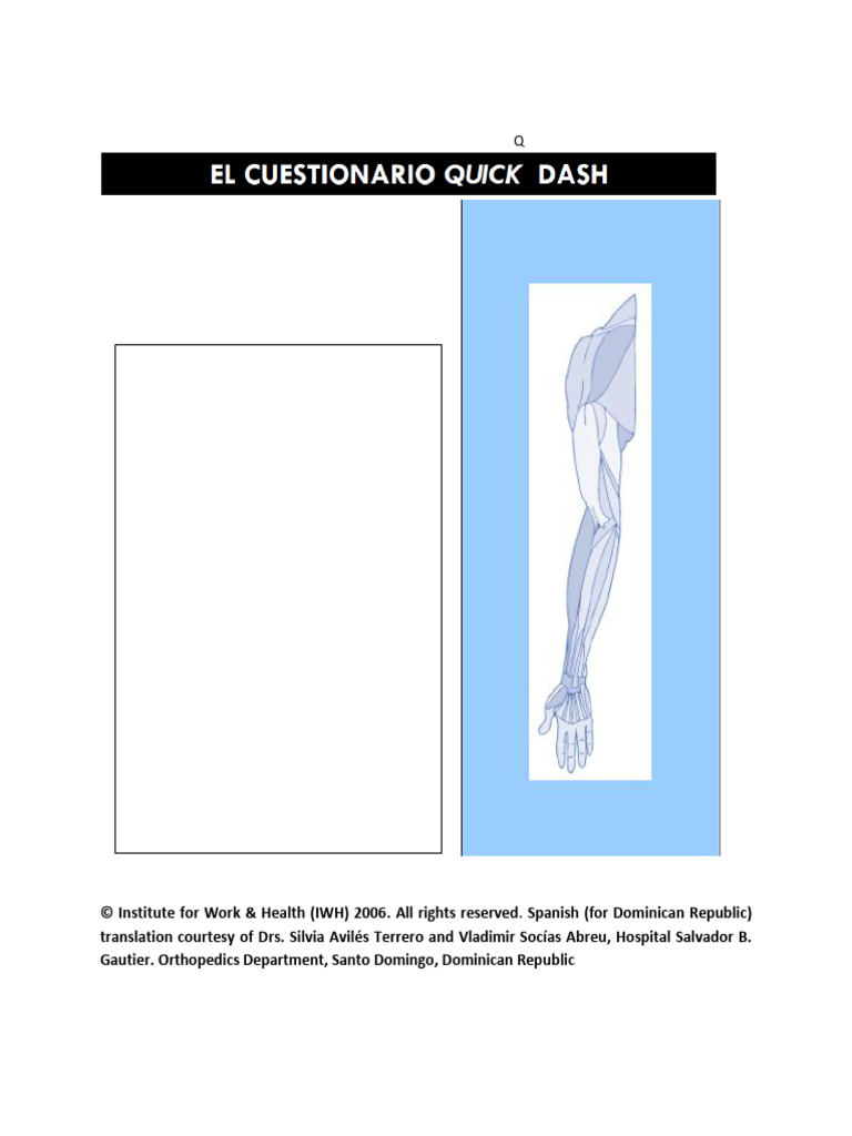 Cuestionario Quick DASH en Español | PDF