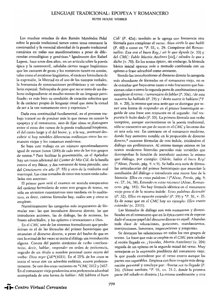 Distinciones entre Epopeya y Romancero | PDF | Adverbio | Poesía