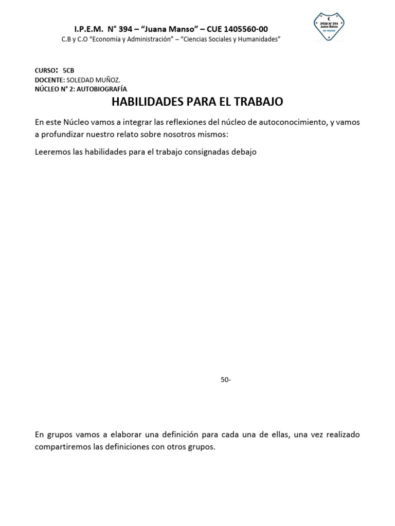 Tp6 Habilidades para El Trabajo - Desarrollo Histórico | PDF | Gestión ...
