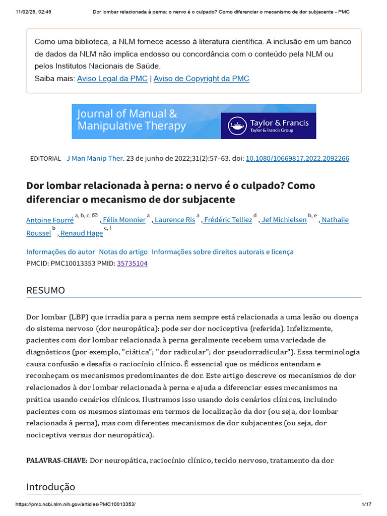 Dor lombar relacionada à perna_ o nervo é o culpado_ Como diferenciar o ...
